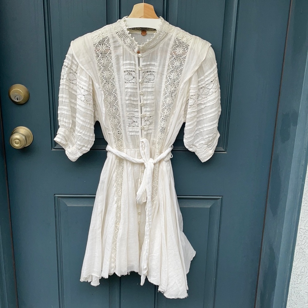 Free people, size S mini dress, white